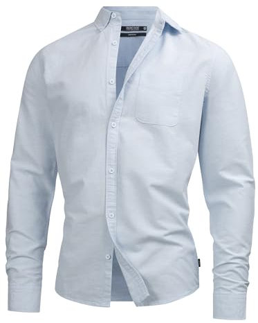 Indicode Herren Kepner Hemd mit Brust-Tasche aus Baumwolle | Herrenhemd für Männer Sky Way, L