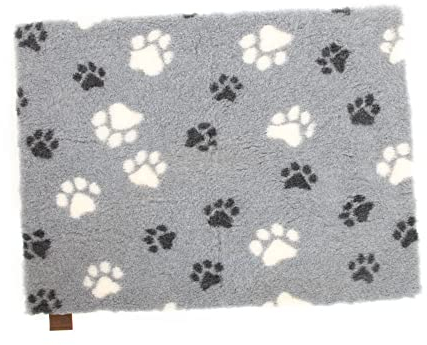 Vetbed Isobed SL Grau Weiß Pfoten 150 x 100 cm