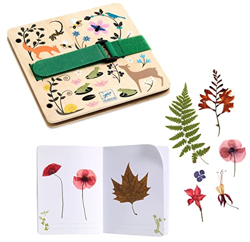 Djeco DIY - Pflanzenpresse und Herbarium | Bastel-Set #DJ07973 | Spiel für Kinder, Botanik aus Gras, tragbar, zum Sammeln und Tragen von Pflanzen und Blumen – mit Herbarium – Alter 5+