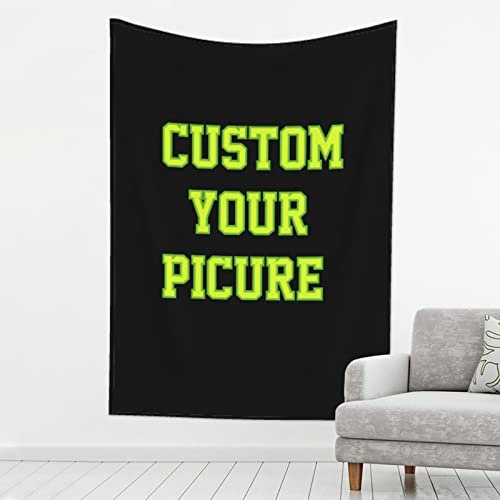 Roninkier Benutzerdefinierter Tapisserie Personalisierte Hintergrund Schwarzlicht Wandteppich mit Eigenem Foto Bedrucken Wandbehang Selbst Gestalten Geschenk (Vertikal, 230x180cm(91x71Zoll))