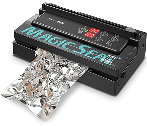 MAGIC SEAL MS300 Precision Vacuum Sealer Machine, Commercial Double Pump Food Sealer with Built-in Auto Cooling System, Compatible with Mylar, Smooth and Embossed Bags, Extra Wide 8 mm Seal