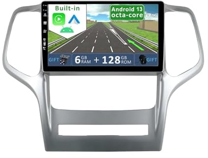 YUNTX [6GB+128GB] Android 14 Autoradio für Jeep Grand Cherokee WK2 (2008-2013)-[Integriertes CarPlay/Android Auto/DSP/GPS]-9” IPS 2.5D Touch-Screen-Kamera+MIC-DAB/Lenkradsteuerung/Mirror Link/WiFi