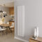 White Vertical Radiator Oval Double Panel Designer Tall Radiators 1800x472mm Central Heating Radiators