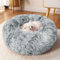 CALIYO Katzenbett Flauschig, Hundebett Kleine Hunde, Katzenkissen Hundekissen Waschbar, Trocknergeeignetes Katzen Bett, Hundebetten Rund Katzenkörbchen Durchmesser 60 cm(Grau)