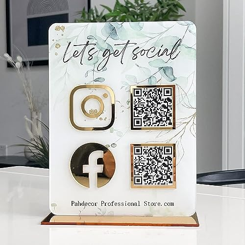 Personalisierbares Acrylschild mit QR-Code, personalisierbar, Cashapp, Venmo, Instagram, Facebook, Social Media Business, Scan, um Zahlungen zu bezahlen, Salon, Schönheit, Friseure, Kosmetikerin
