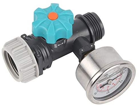 Lwuey Valvola di Pressione dell'Acqua, Regolatore Dell'Acqua Serra Regolabile G3/4 Pollici Manometro Giardino Prato Patio Controller Irrigazione Accessori Ruota Regolazione Visualizzata Sistema