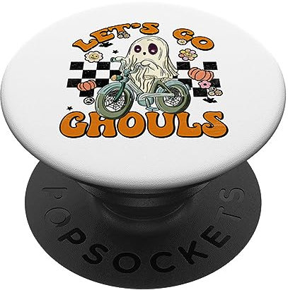 Let's Go Ghouls Halloween Groovy Boo Radfahren Männer Frauen Kinder PopSockets mit austauschbarem PopGrip