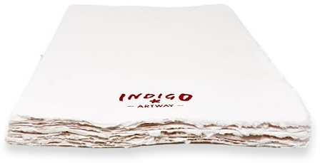Artway Indigo Handgefertigter Buchblock, 100% Baumwolle, 200 g/m², mittlere Textur, A4, Naturweiß