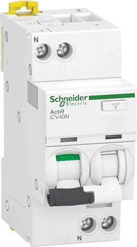 Schneider Electric RCBO A9 FI/LS-Schalter 10A, 1-polig, Empfindlichkeit 30mA, DIN-Schienen-Montage