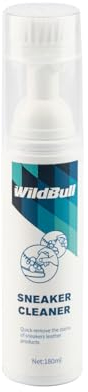 WildBull Trainer/Sneaker Cleaner and Whitener Kit with Brush, Foaming Quick Stain Remover Ideal for Faux Leather, Removes Dirt & Stains and Conditions Trainers, Sneakers and Boots - 180ml 6Fl Oz