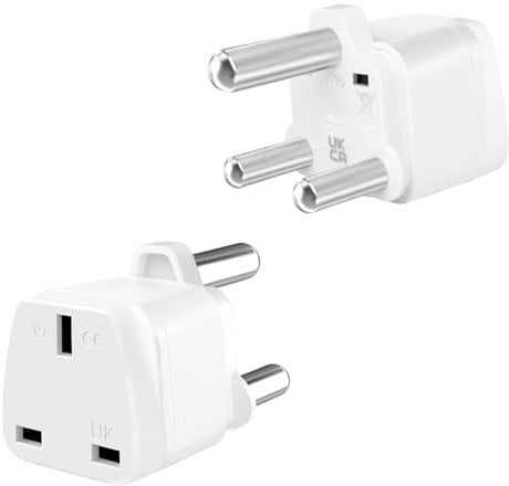 2-PACK UK to South Africa Plug Adapter,SHUOMAO UK to South Africa Travel Adapter Converter Plug for SA,Namibia,Swaziland,Lesotho,Bhutan,Botswana(Type M)