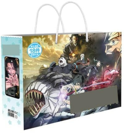 MayDee 18 Stück Jujutsu Kaisen Peripheriegeräte Geschenk, Gojo 5t5 Anime Fanzine Poster Sammlerkarte Broche... Für Fan-Sammlung Display (B)