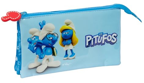 Safta LOS Schlupftasche, dreifaches Federmäppchen, Federmäppchen für Kinder, ideal für Schulkinder, bequem und vielseitig, Qualität und Widerstandsfähigkeit, 22 x 3 x 12 cm, Himmelblau,