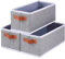 OUTBROS Storage Baskets, Foldable Bins for Shelves, Fabric Boxes With Handles, Wardrobe Organiser, For Bedrooms, Living Rooms, Grey, 38 x 15.5 x 13 cm, 3-Pack