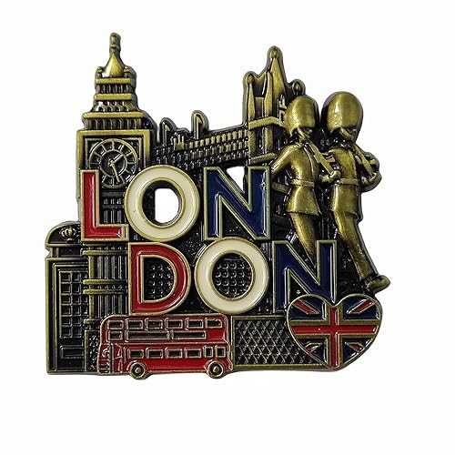 London UK 3D-Kühlschrankmagnet, Souvenir, Geschenk, Metalllegierung, handgefertigt, Londoner Kühlschrankmagnet, Dekoration für Zuhause und Küche