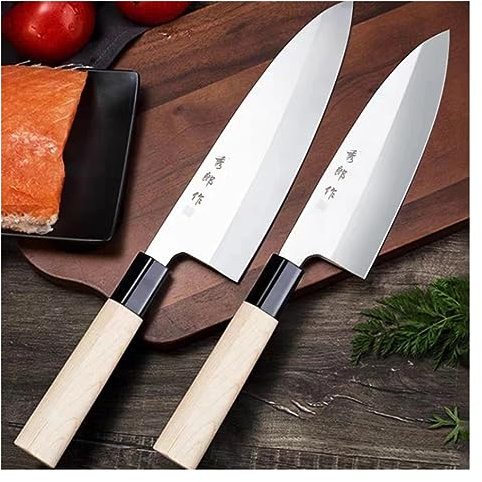 LIUJOU Couteau de cuisine japonais Sashimi Deba, couteau de cuisine for Sushi au saumon, feuille de saule, tête de poisson, outil de cuisine