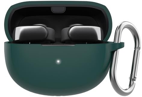 AHASTYLE Silikon Hülle für Bose Ultra Open Ear Earbuds Case und Schutzhülle [Front-LED Sichtbar] [Kabelloses Laden] Kompatibel mit Bose Ultra Open Ear Earbuds (Tiefgrün)