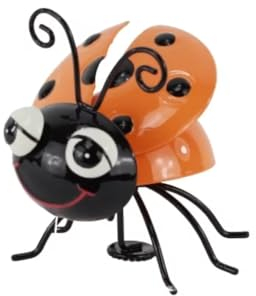 Holzwurm Dekofigur Metall Biene oder Käfer (Käfer Orange)