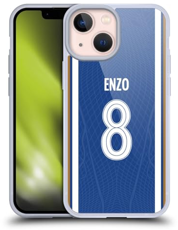 Head Case Designs Offizielle Chelsea Football Club Enzo Fernández 2023/24 Spieler Home Kit Softgelhülle Kompatibel Mit Apple iPhone 13 Mini Und Kompatibel Mit Magsafe Zubehör