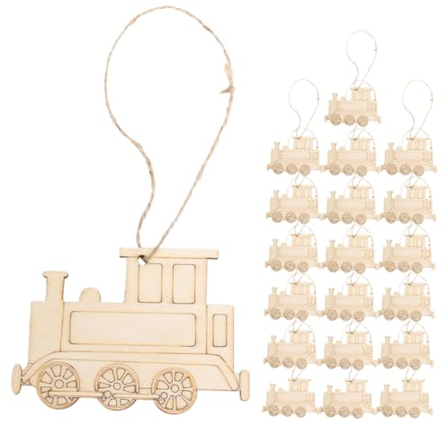 GREENADSCAPE 20stücke Zug Ausschnitte Blank Unfinished Zug Scheiben Anhänger Für Diy Holz Dekoration