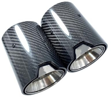 Auspuffblende 1 Stück Auspuffrohr aus glänzendem Carbon Auspuff Endrohr(Color:ID 60MM-OUT 80MM)