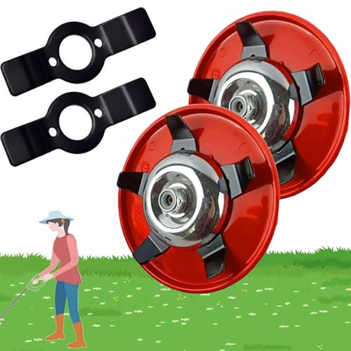 Gienslru Disco de deshierbe, recortadoras de disco anfibio, sin daños a las plántulas, cuchillas de placa de desbrozador, cabezales de disco para cortacésped universal (2 juegos)