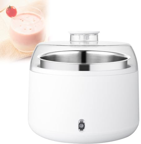 20W Elektrischer Joghurtmacher, Vollautomatische Mini Joghurt Maker Maschine mit 1L Edelstahl Liner, DIY Joghurt Werkzeuge für hausgemachten individuellen Joghurt