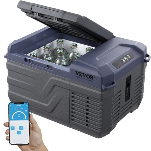VEVOR Nevera de Compresión Portátil 9 L Mini Nevera para Coche 12/24V DC y 100-240V AC Caja Enfriadora de Zona Única Temperatura Ajustable de -20°C a 20°C para Camión Barco Casa Camping