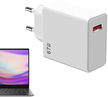Chargeur USB C – Adaptateur d'alimentation USB C 67 W | Bloc de chargeur mural à charge ultra rapide QC 5.0, chargeur de téléphone compact compatible avec les appareils électroniques à port USB C