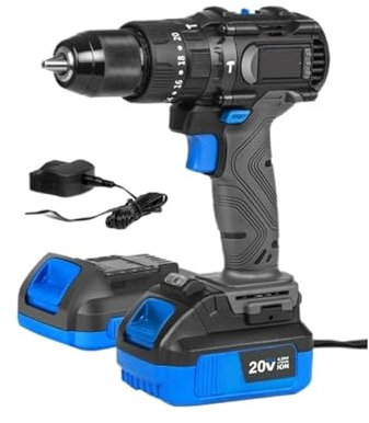 MZZYG Rotary Hammers 60NM Brushless Hammer Drill 20V Impact Cordless Electric Screwdriver Rechargeable Lithium Battery Power Tool(4.0AH+2.0AH -Set8)