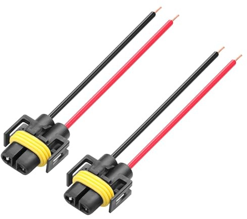 GINTOOYUN H8 H11 Auto-Licht-Draht-Sockel-Verbindungsstück-2 PCS Pigtail-Sockel-Verdrahtungsbaum-weiblicher Verbindungsstück-Adapter für Scheinwerfer-Nebellichter(Weiblich)
