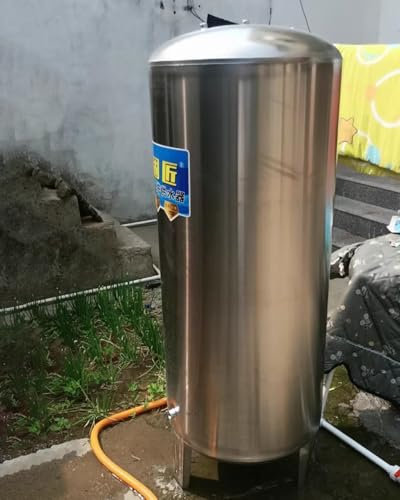 Ausdehnungsgefäß Heizung Druckwasserbehälter Aus Edelstahl, Notwasserspeicherständer für Privathaushalte, Sprinklerbrunnen-Wassertank mit Komplettem Installationssatz(95x50cm(160L/42.2gal))