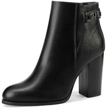 QUEEN HELENA Tronchetti Stivaletti con Tacco Alto Casual Donna X31-121 (Nero, Sistema Taglie Calzature EU, Adulto, Donna, Numero, Media, 38)