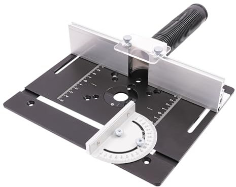 Frästisch Einlegeplatte,Aluminiumlegierung Router Tischeinsatzplatte Mit 180° drehbarem Gehrungslehre,Platte Hobelbank,Fräser Tischplatte für Oberfräse Fasenfräsen