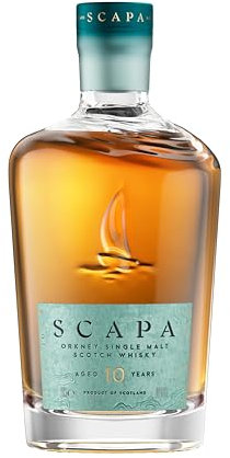 Scapa 10 Jahre Single Malt Scotch Whisky, Small Batch mit tropischen Fruchtnoten & würzigem Finish, gereift in Ex-American Oak Fässern, 0,7 L