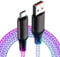 USB C Charger Cable 1M with RGB LED Breathing Light, 60W USB A to Type C Fast Charging Rainbow Light for Car or Darkness, Phone Charger Compatible With iPhone 16/15 Pro, Samsung Galaxy S24/S23, Huawei