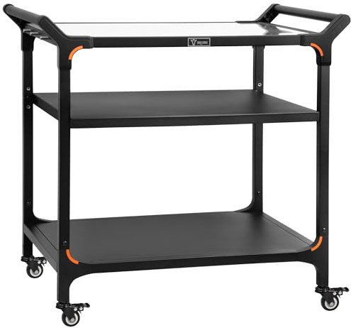 BBQ-Toro Carro de barbacoa 94 x 61 x 90 cm | Negro | Mesa de barbacoa con gran superficie de trabajo | Mesa auxiliar para barbacoa, carrito para exteriores | Mesa de barbacoa al aire libre con bandeja