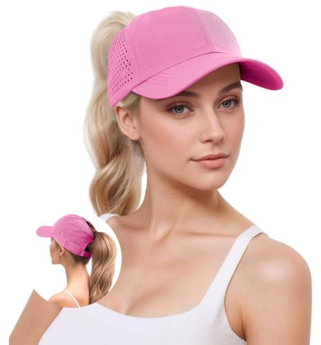 YAMEE Baseballkappe Damen Pferdeschwanz Sommer,Baseballmütze Damen Baseball Cap Mesh Atmungsaktiven,Sommermütze Damen Leicht Wasserdicht Schnelltrocknend