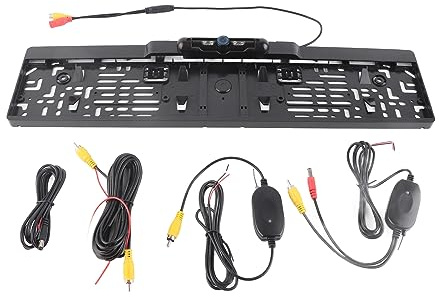 Saluaqui [170 -Grad -Weitwinkel] WLAN Backup Kamera und IR Umkehrungshilfesystem Professionelle Außenwaterie Auto Rückfahrkamera mit Nummernschildhalter für Europäische Fahrzeuge
