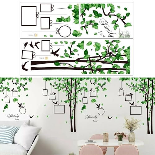 Decalcomania con cornice portafoto a forma di albero genealogico per