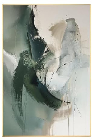 lianyibo Peinture abstraite vert sauge sur toile, impression gris-vert, décoration murale moderne, très grand format, vert-beige, 60 x 80 cm, sans cadre