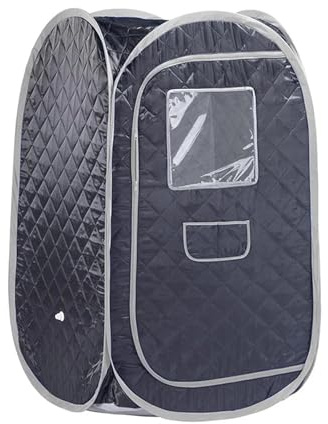 Mobile Sauna Tragbares Dampfsaunazelt, faltbar, for eine Person, Ganzkörper-Spa ohne Dampfer(Black Gray)