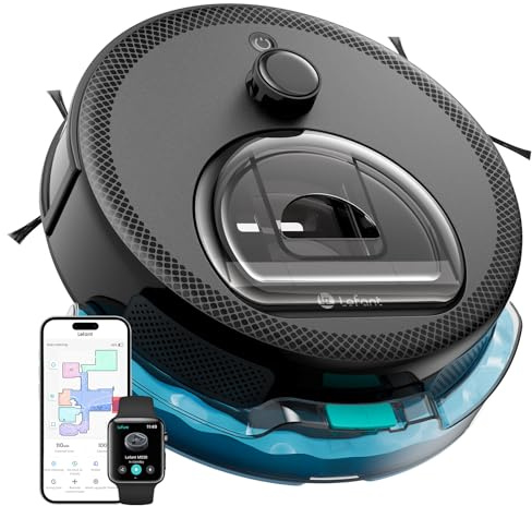 Lefant M330Pro Robot Aspirapolvere Lavapavimenti con Mappatura, Laser dToF, 5000Pa, Rilevamento Tappeti, Evitamento Ostacoli PSD, Zone Vietate, WiFi Alexa App, Ideale per Peli Animali e Tappeti, Nero
