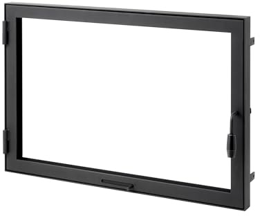 HEARTHOR | NM2 | Slimline Kamintüren nach Maß | Schmaler Rahmen | Türen für Kamin, Holzofen, Grill und Räucherkammer | Hitzebeständiges Glas | Stahltüren für gemauerte Kamine | Maßanfertigung