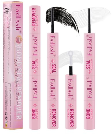 FADLASH 3-en-1 Colle et Dissolvant pour Cils – Bond & Seal&Remover | Colle Douce Non Irritante pour Cils Clusters, Fixation Longue Durée