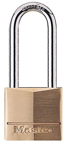 Master Lock 140EURDLH Candado de Ancho con Cuerpo de Latón Macizo con arco Largo, Dorado, 8.9 x 4 x 1.3 cm
