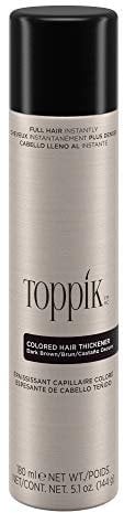 Toppik Coloured Hair Thickener Spray, Dark Brown Designed to Disguise Thinning Hair, for Naturally Thicker Looking Hair, 180ml