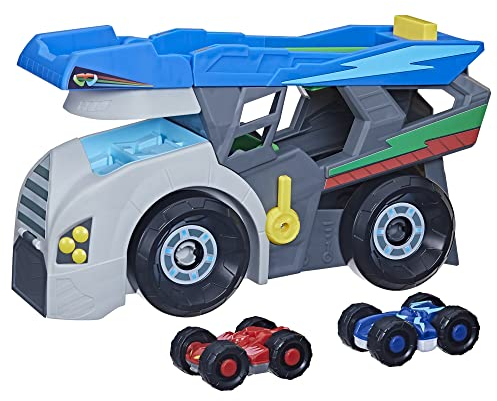 PJ Masks Power Heroes Heldentransporter, Spielset mit 2 Duo-Flitzern, Superhelden Vorschulspielzeug für Jungs und Mädchen