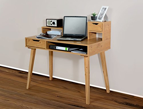 Möbeldesign Team 2000 Schreibtisch Sekretär, massiven Füßen (wildeiche/Eiche massiv)