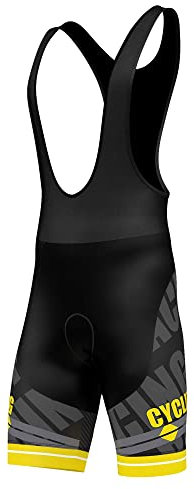 FDX │ Salopette da Uomo per Ciclismo con Pantaloncini Imbottiti in Gel 3D, con Bretelle in Rete, Fasce in Silicone, Pantaloni da Ciclismo Estivi Traspiranti e ad Asciugatura Rapida